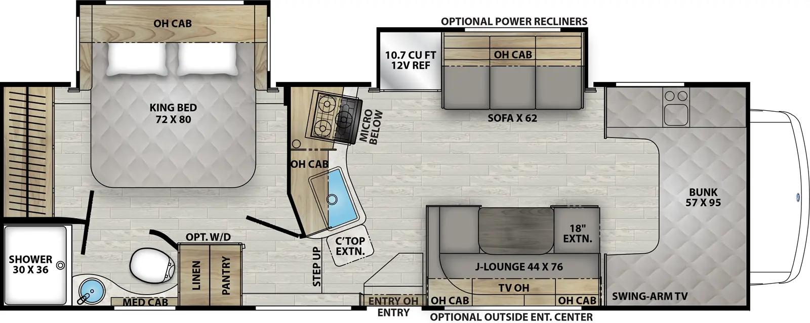 Leprechaun 298KB - Ford E-450 Floorplan